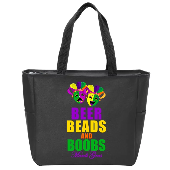 Beer Beads and Boobs Mardi Gras New Orleans Zip Tote Bag