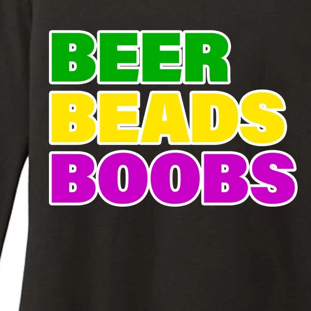 Beer Beads Boobs Womens CVC Long Sleeve Shirt