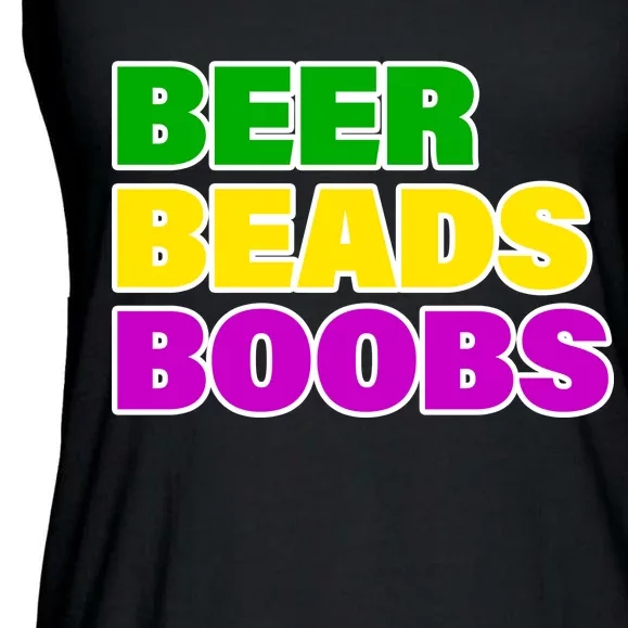 Beer Beads Boobs Ladies Essential Flowy Tank