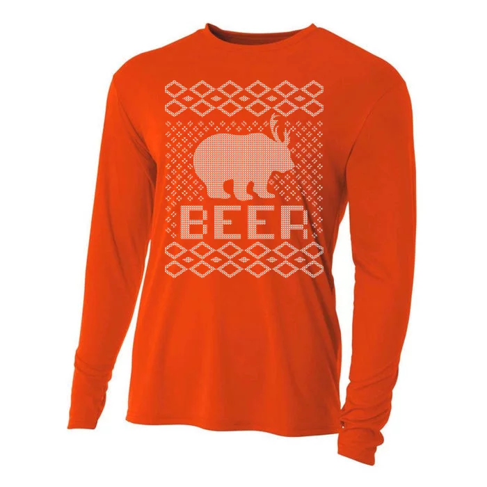 Beer Deer Hunting Ugly Christmas Cooling Performance Long Sleeve Crew