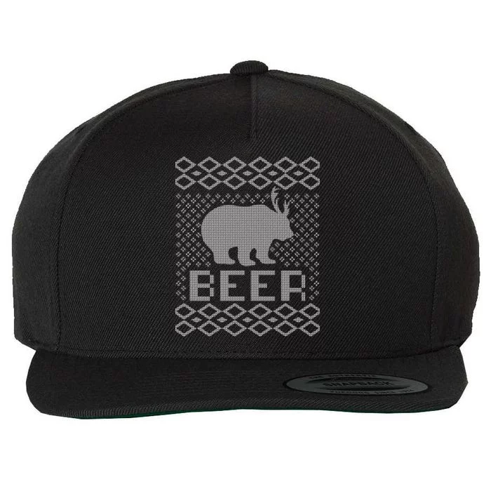 Beer Deer Hunting Ugly Christmas Wool Snapback Cap