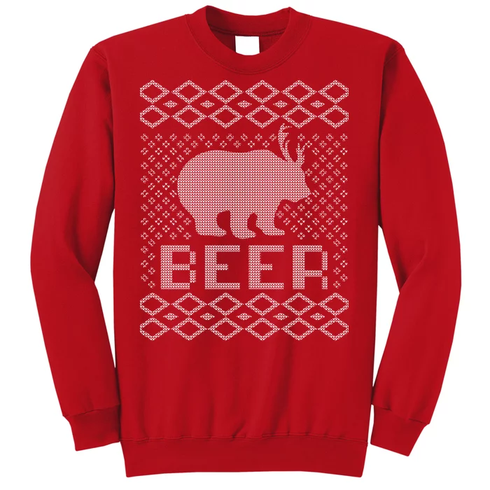 Beer Deer Hunting Ugly Christmas Sweatshirt