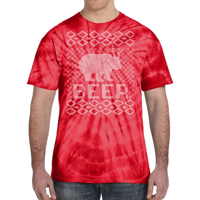 Beer Deer Hunting Ugly Christmas Tie-Dye T-Shirt