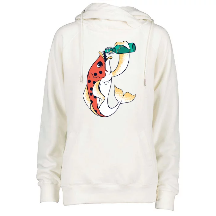 Beer Fish Womens Funnel Neck Pullover Hood