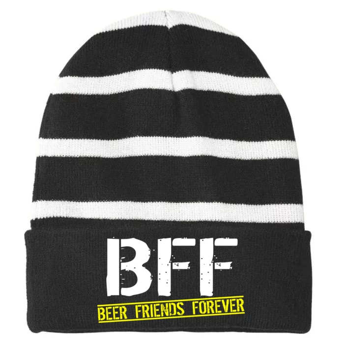 Beer Friends Forever BFF Striped Beanie with Solid Band