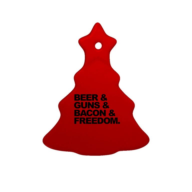 Beer Guns Bacon & Freedom Tree Ornament