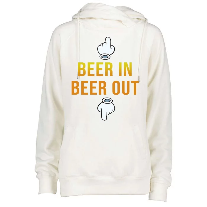 Beer In Beer Out Womens Funnel Neck Pullover Hood