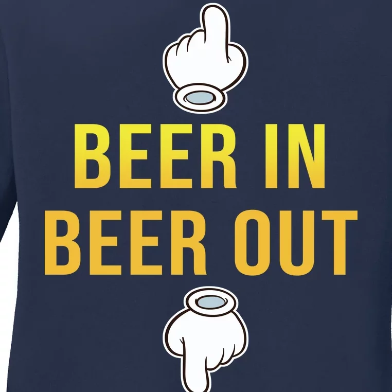 Beer In Beer Out Ladies Long Sleeve Shirt