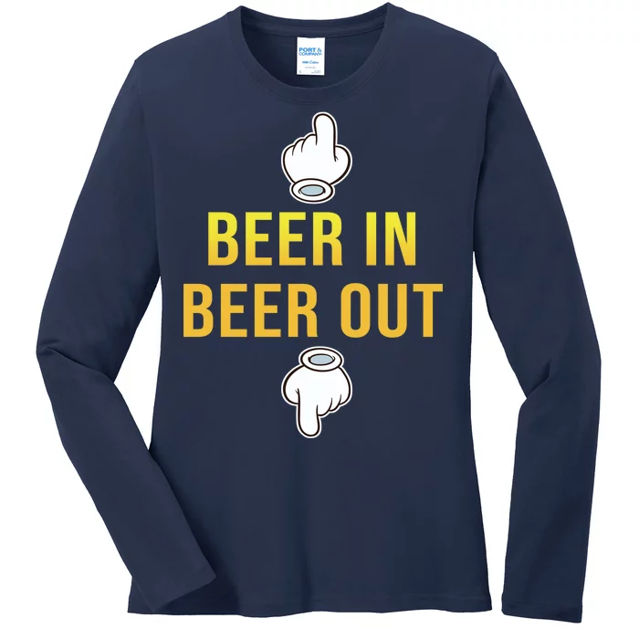 Beer In Beer Out Ladies Long Sleeve Shirt