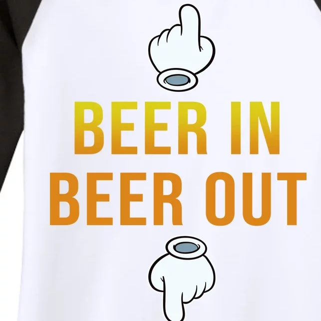 Beer In Beer Out Women's Tri-Blend 3/4-Sleeve Raglan Shirt