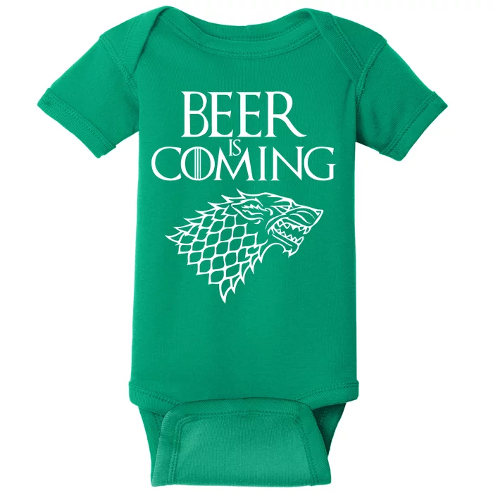 Beer Is Coming Baby Bodysuit