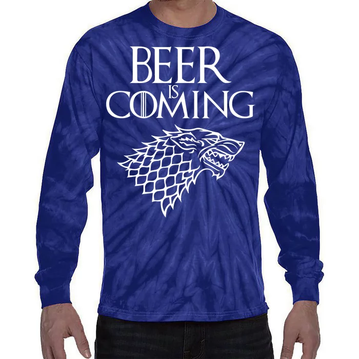 Beer Is Coming Tie-Dye Long Sleeve Shirt