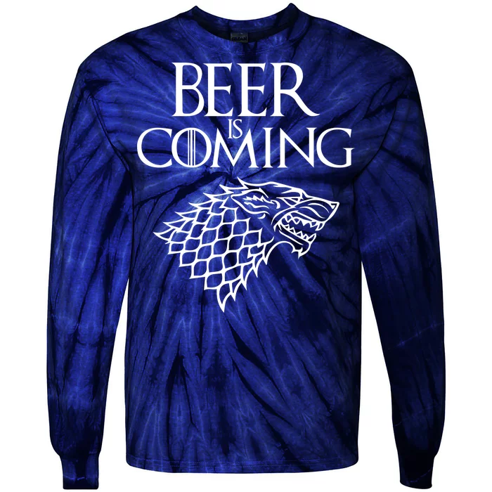 Beer Is Coming Tie-Dye Long Sleeve Shirt