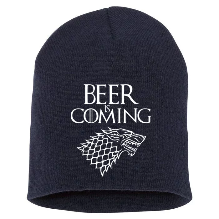 Beer Is Coming Short Acrylic Beanie