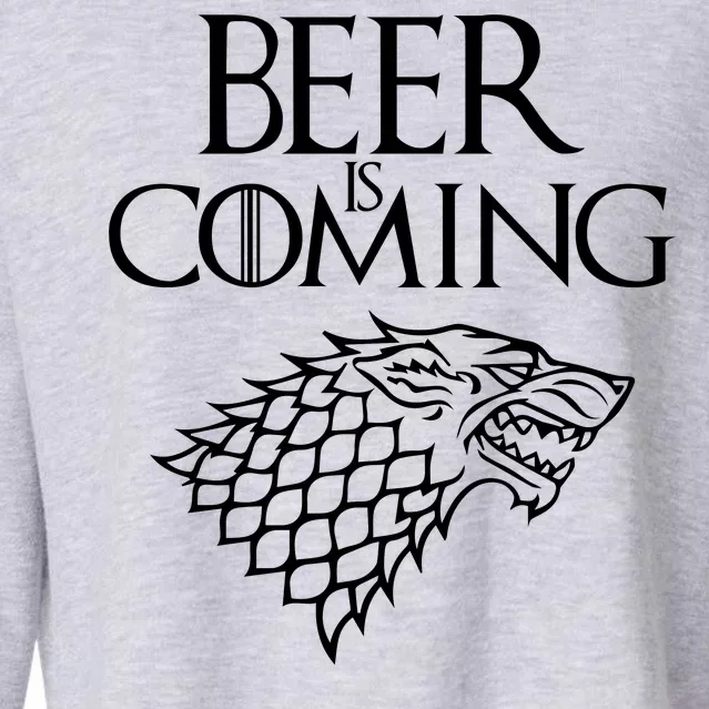 Beer Is Coming Cropped Pullover Crew