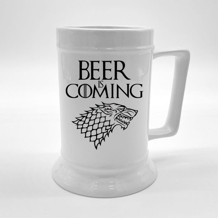 Beer Is Coming Front & Back Beer Stein