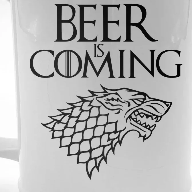 Beer Is Coming Front & Back Beer Stein