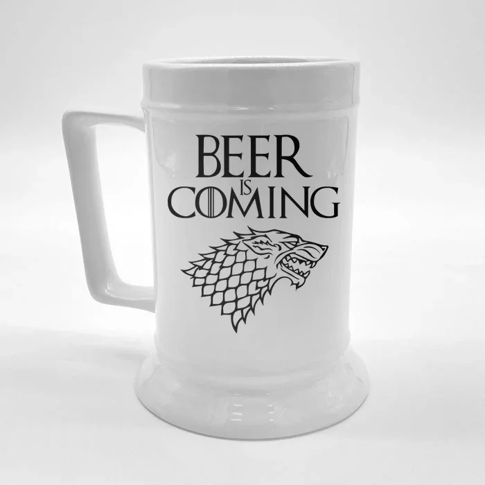 Beer Is Coming Front & Back Beer Stein