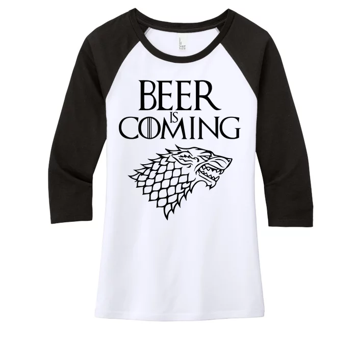 Beer Is Coming Women's Tri-Blend 3/4-Sleeve Raglan Shirt