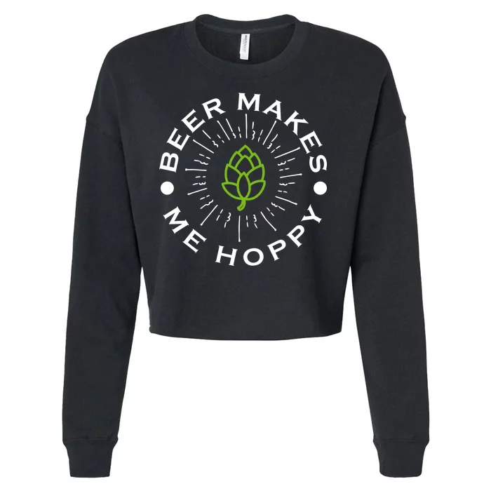 Beer Makes Me Hoppy Cropped Pullover Crew