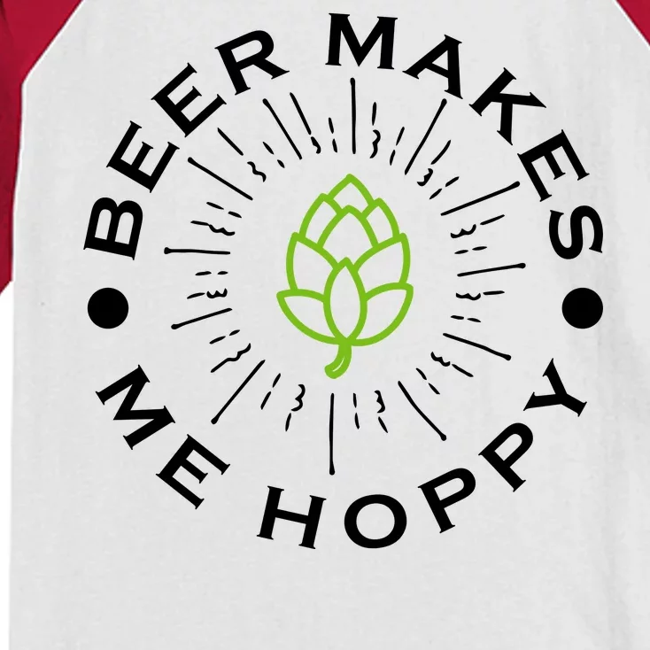 Beer Makes Me Hoppy Kids Colorblock Raglan Jersey