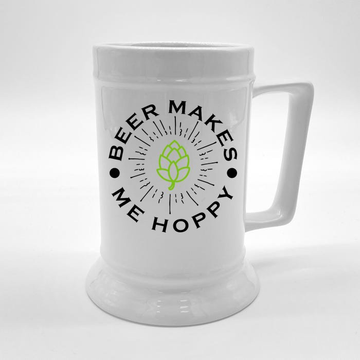 Beer Makes Me Hoppy Front & Back Beer Stein