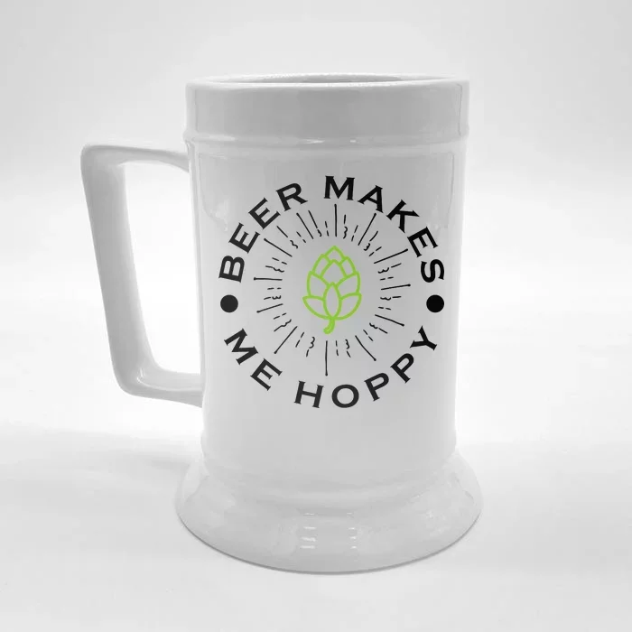 Beer Makes Me Hoppy Front & Back Beer Stein