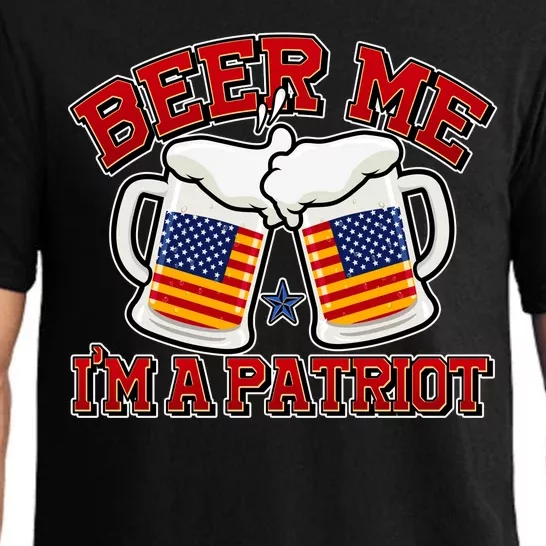 Beer Me I'm A Patriot USA Flag Beer Mugs Pajama Set