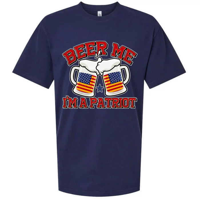 Beer Me I'm A Patriot USA Flag Beer Mugs Sueded Cloud Jersey T-Shirt