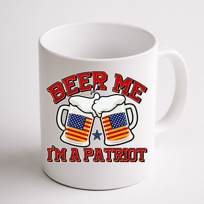 Beer Me I'm A Patriot USA Flag Beer Mugs Front & Back Coffee Mug