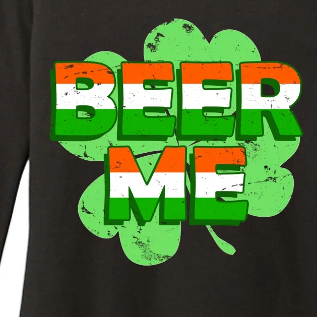 Beer Me St. Patrick's Day Irish Flag Clover Womens CVC Long Sleeve Shirt