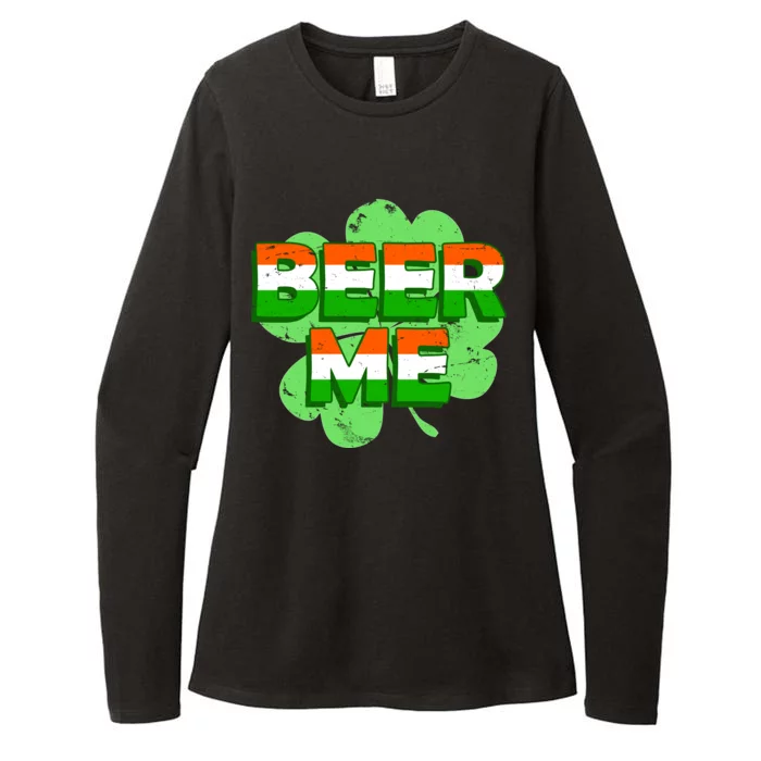 Beer Me St. Patrick's Day Irish Flag Clover Womens CVC Long Sleeve Shirt