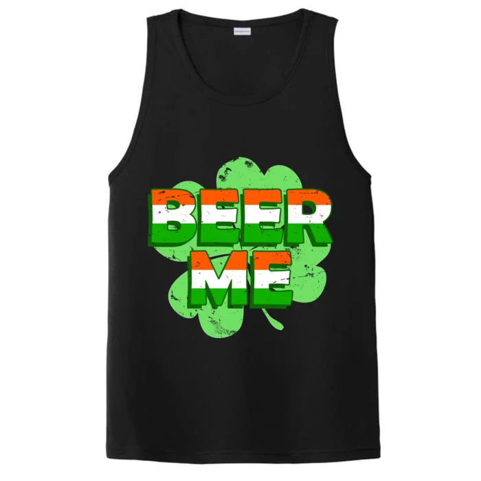 Beer Me St. Patrick's Day Irish Flag Clover Performance Tank