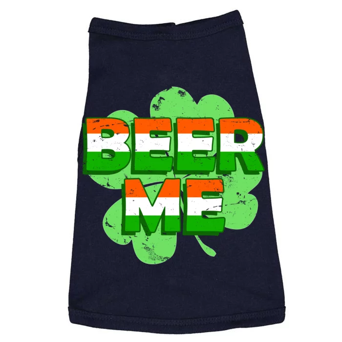 Beer Me St. Patrick's Day Irish Flag Clover Doggie Tank