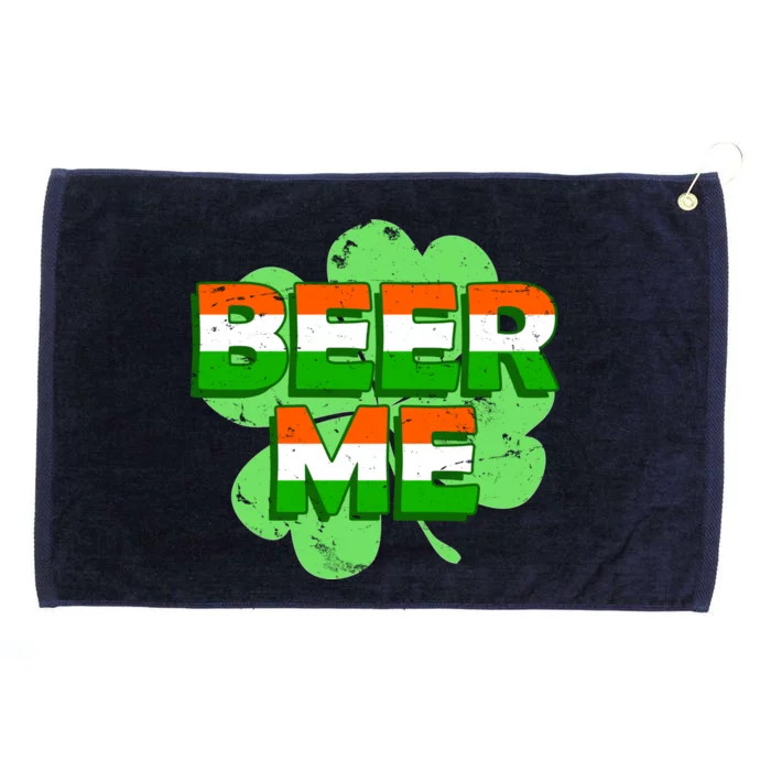 Beer Me St. Patrick's Day Irish Flag Clover Grommeted Golf Towel