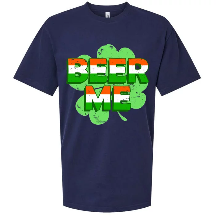 Beer Me St. Patrick's Day Irish Flag Clover Sueded Cloud Jersey T-Shirt