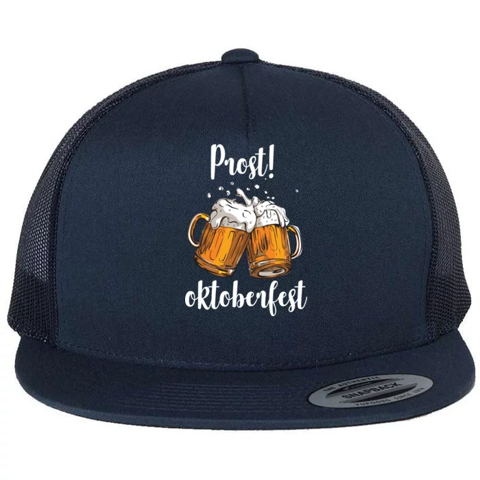 Beer Oktoberfest Prost Cheers Flat Bill Trucker Hat