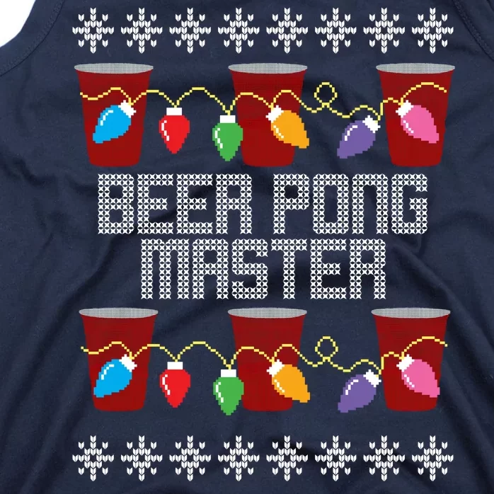 Beer Pong Master Ugly Christmas Sweater Tank Top