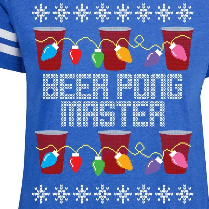 Beer Pong Master Ugly Christmas Sweater Enza Ladies Jersey Football T-Shirt