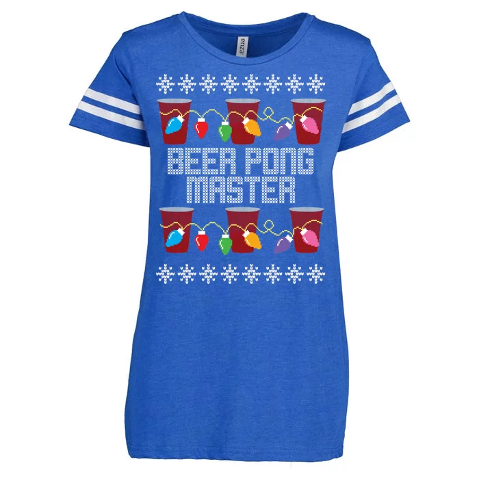 Beer Pong Master Ugly Christmas Sweater Enza Ladies Jersey Football T-Shirt