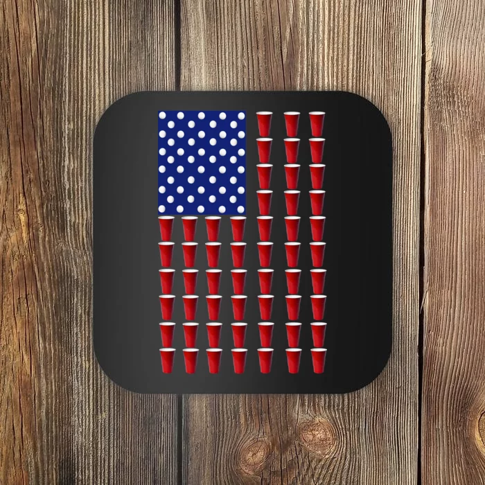 Beer Pong USA American Flag Coaster