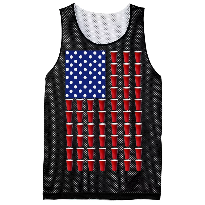 Beer Pong USA American Flag Mesh Reversible Basketball Jersey Tank