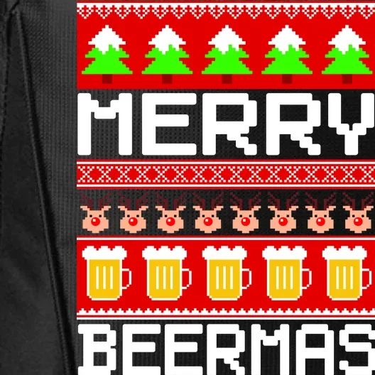 Beer Ugly Christmas Sweater Merry Beermas City Backpack