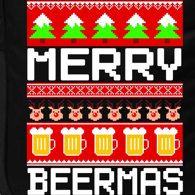 Beer Ugly Christmas Sweater Merry Beermas Impact Tech Backpack