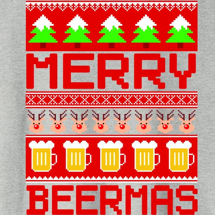 Beer Ugly Christmas Sweater Merry Beermas Women's Crop Top Tee