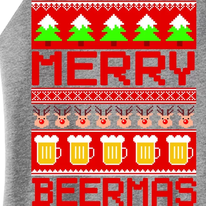 Beer Ugly Christmas Sweater Merry Beermas Women’s Perfect Tri Rocker Tank