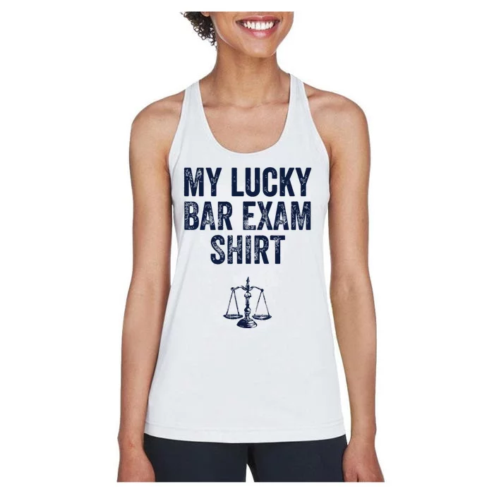 Bar Exam Funny Law School Graduation Gifts For Him Her Women's Racerback Tank