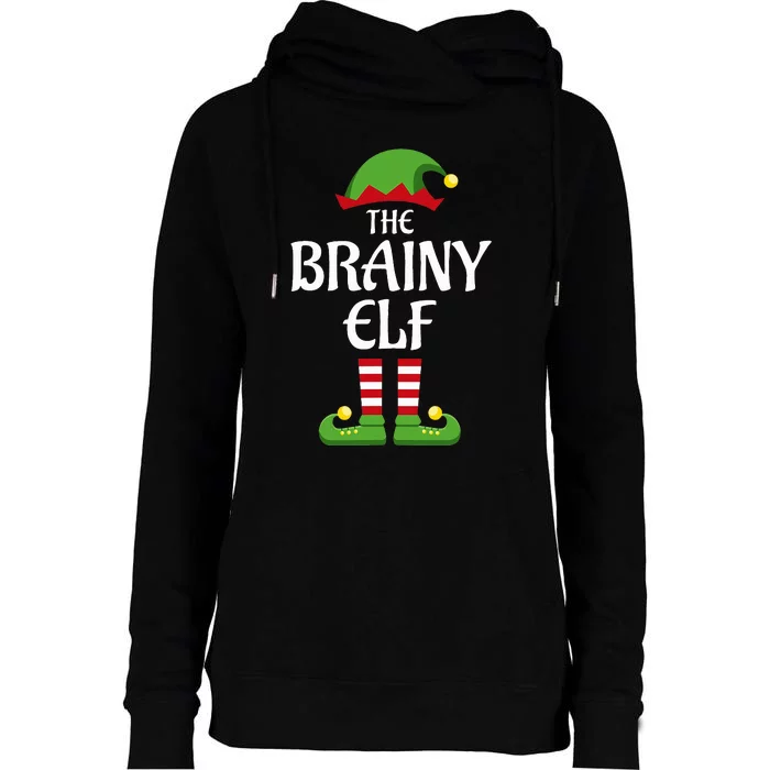 Brainy Elf Family Matching Group Christmas Smart Womens Funnel Neck Pullover Hood