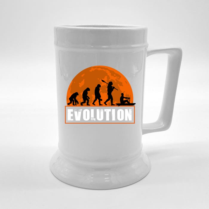 Boating Evolution Funny Hu Evolution For Boating Gift Front & Back Beer Stein