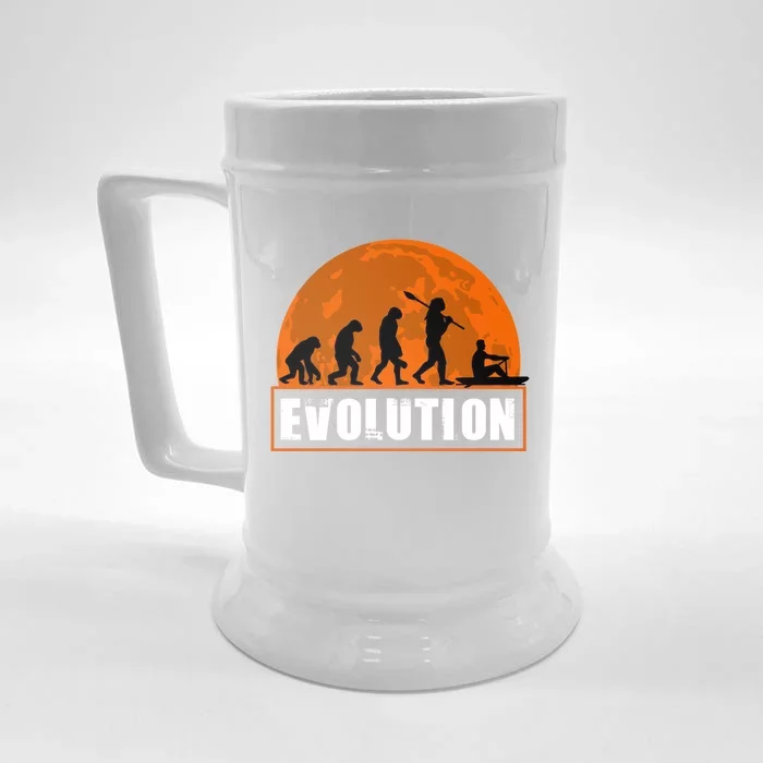 Boating Evolution Funny Hu Evolution For Boating Gift Front & Back Beer Stein